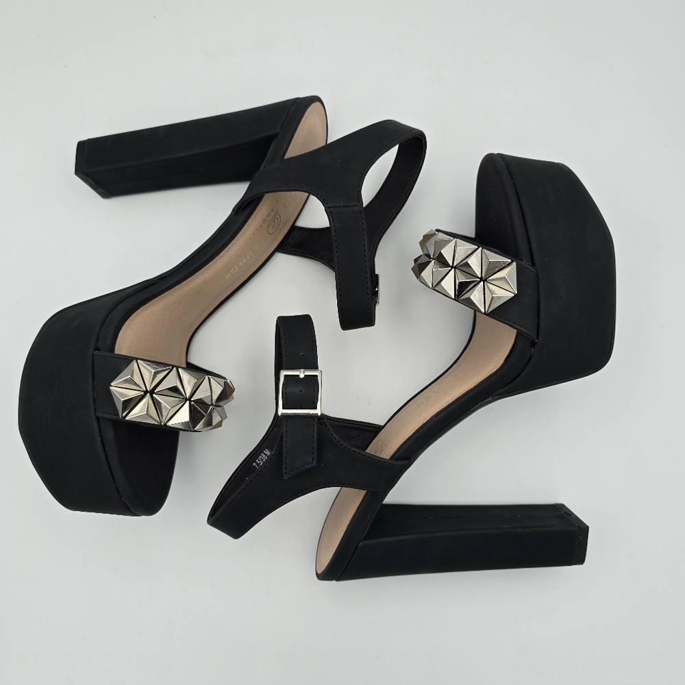 Chinese Laundry Arnette Studded Platform Heels, Black Nubuck, Women's 7.5M - Picture 13 of 15